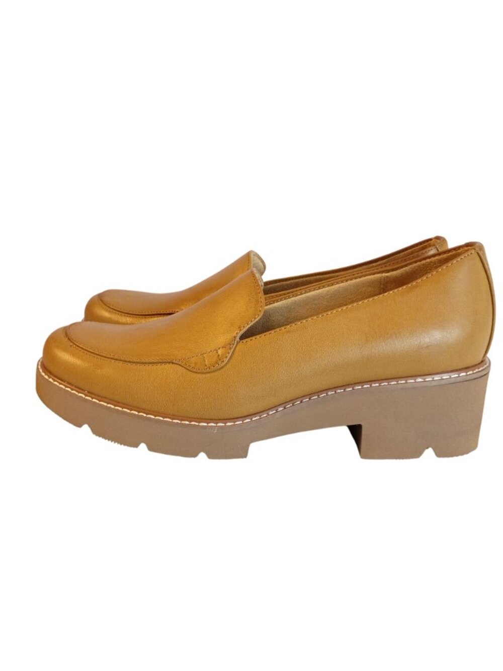Naturalizer Cabaret Chunky Platform Lug Loafers Toffee Womens 9.5W New - Picture 7 of 15
